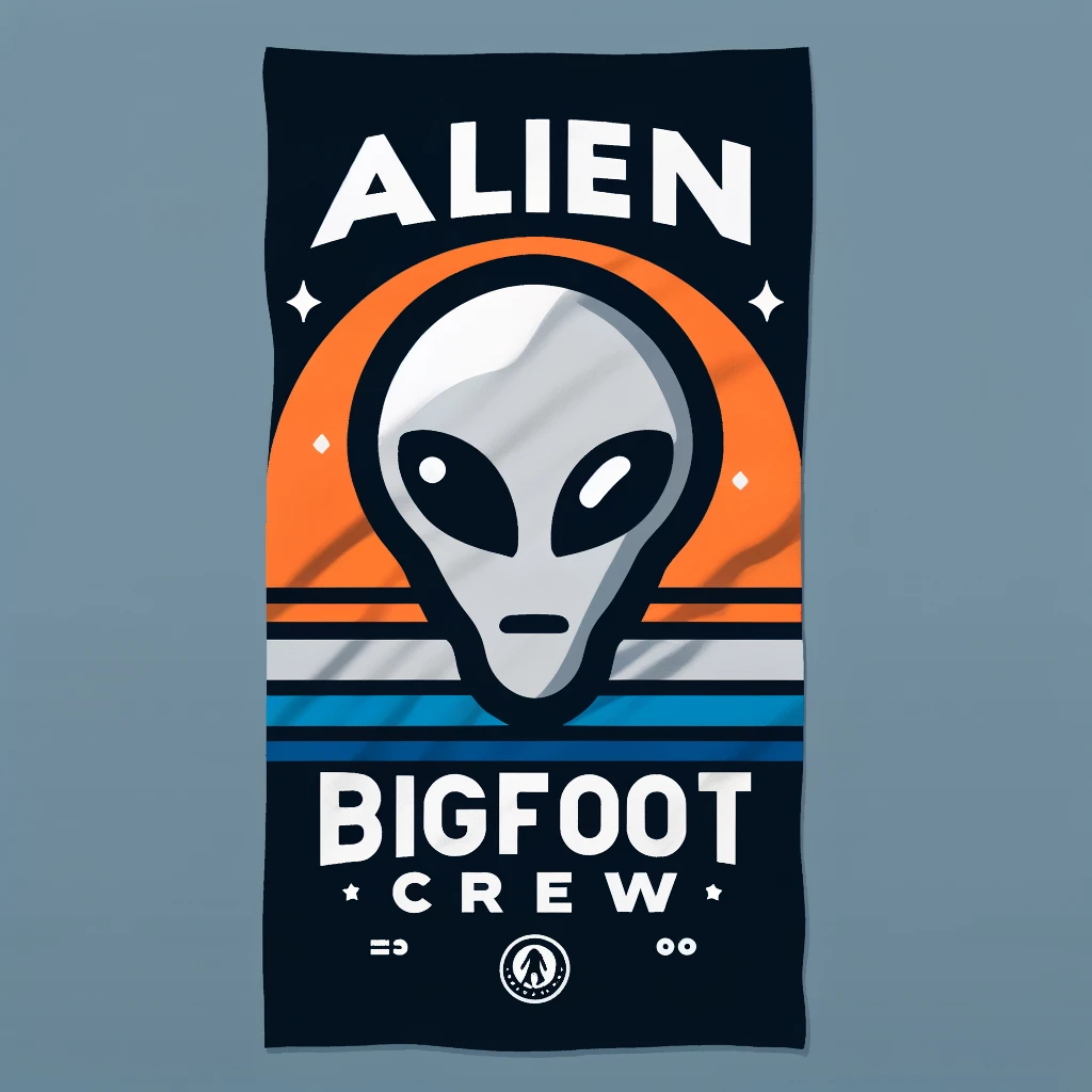 Alien Bigfoot Crew beach towel design